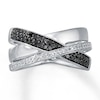 Thumbnail Image 1 of Previously Owned Black & White Diamond Ring 1/4 ct tw Round-cut Sterling Silver