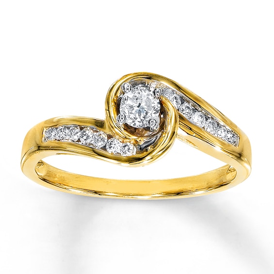 Previously Owned Diamond Engagement Ring 1/4 ct tw Round-cut 14K Yellow Gold