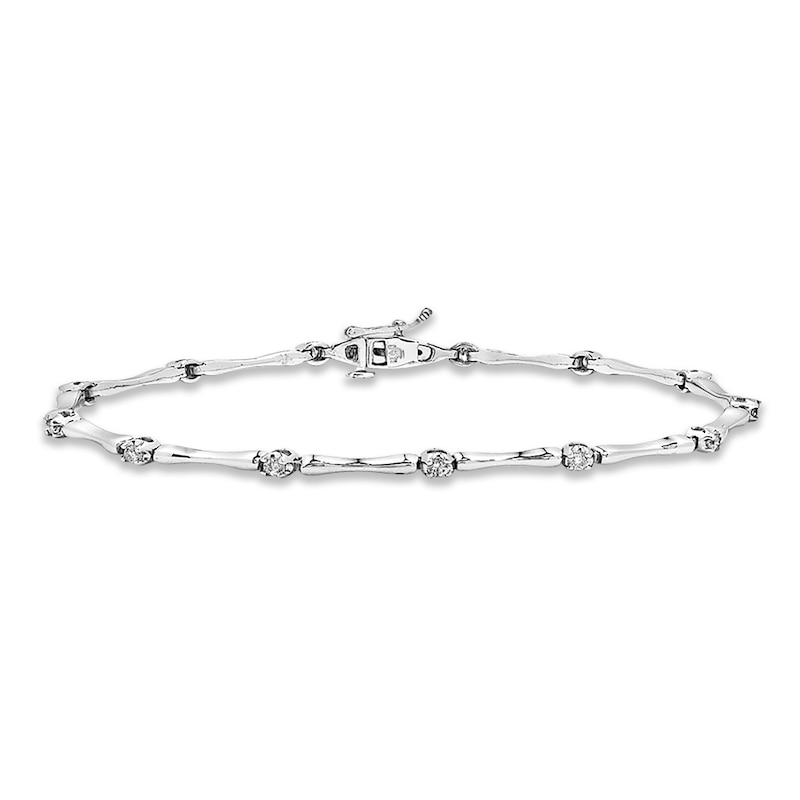 Main Image 1 of Previously Owned Diamond Bracelet 1/2 ct tw Round-cut 10K White Gold