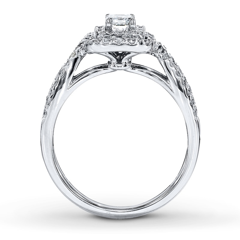 Main Image 2 of Previously Owned Diamond Engagement Ring 1 ct tw Emerald-cut 14K White Gold