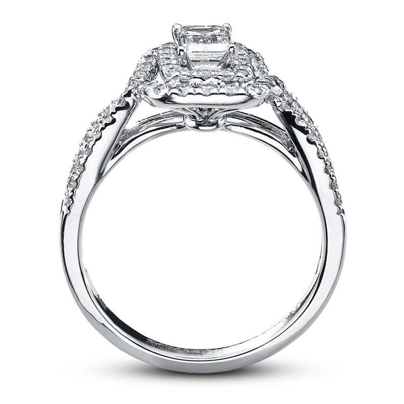 Main Image 2 of Previously Owned Diamond Engagement Ring 1 ct tw Emerald-cut 14K White Gold