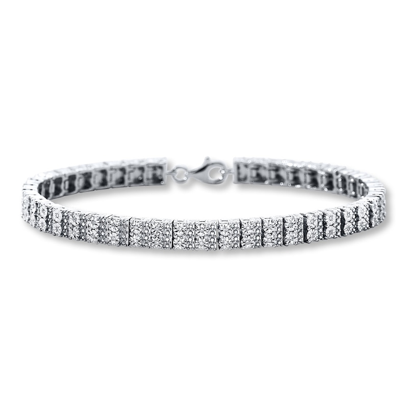 Main Image 1 of Previously Owned Diamond Bracelet 1/4 ct tw Sterling Silver 7.5&quot;