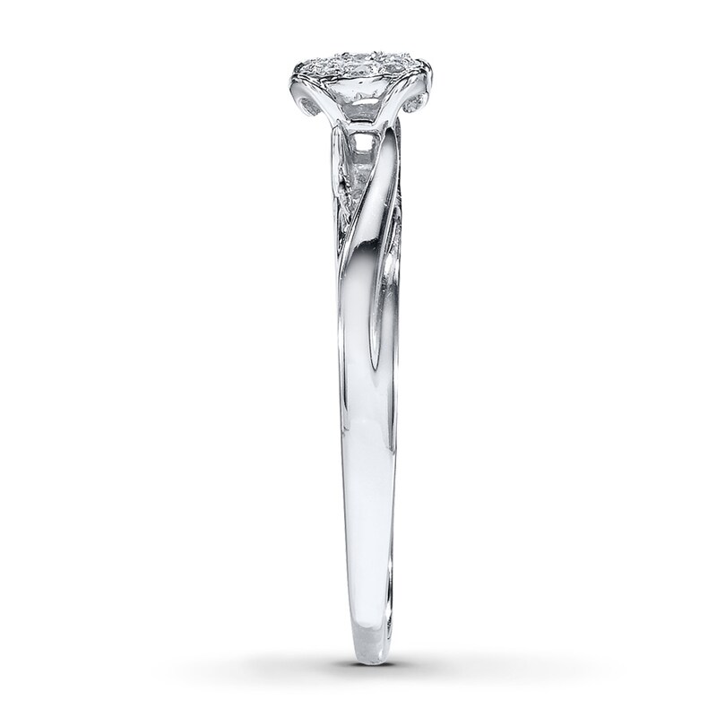 Main Image 3 of Previously Owned Ring 1/10 ct tw Diamonds 10K White Gold