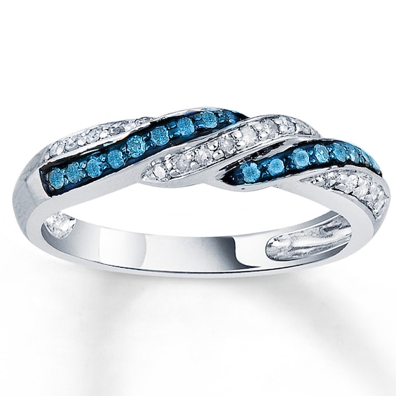 Previously Owned Blue Diamond Ring 1/4 ct tw Sterling Silver