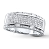 Thumbnail Image 1 of Previously Owned Men's Wedding Band 1/2 ct tw Round-cut Diamonds 10K White Gold