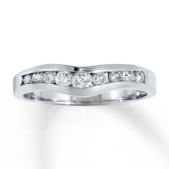 Previously Owned Wedding Band 3/8 ct tw Round-cut Diamonds 14K White Gold