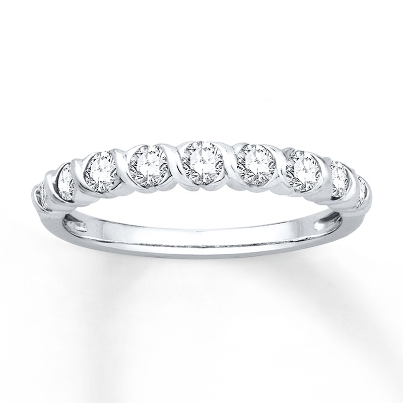 Main Image 1 of Previously Owned Anniversary Band 1/2 ct tw Round-cut Diamonds 14K White Gold