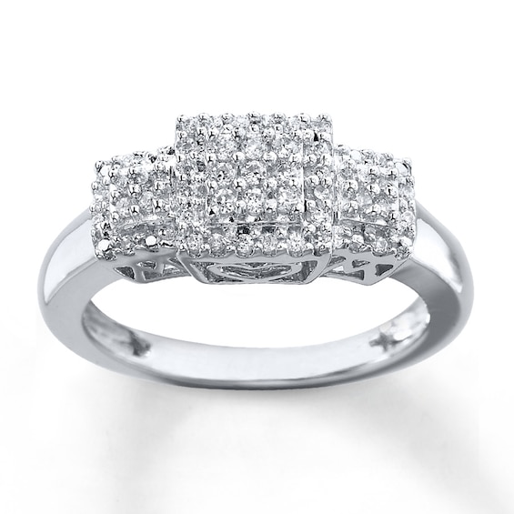 Previously Owned Diamond Mom Ring 1/6 ct tw Sterling Silver