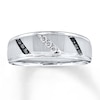 Thumbnail Image 0 of Previously Owned Men's Black & White Diamond Wedding Band 1/5 ct tw Round-cut 10K White Gold