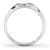 Thumbnail Image 2 of Previously Owned Men's Black & White Diamond Wedding Band 1/5 ct tw Round-cut 10K White Gold
