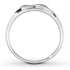 Thumbnail Image 1 of Previously Owned Men's Black & White Diamond Wedding Band 1/5 ct tw Round-cut 10K White Gold