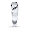 Thumbnail Image 3 of Previously Owned Men's Black & White Diamond Wedding Band 1/5 ct tw Round-cut 10K White Gold