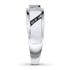 Thumbnail Image 2 of Previously Owned Men's Black & White Diamond Wedding Band 1/5 ct tw Round-cut 10K White Gold