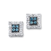 Previously Owned Blue & White Diamonds 1/10 ct tw Earrings Sterling Silver