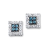 Thumbnail Image 0 of Previously Owned Blue & White Diamonds 1/10 ct tw Earrings Sterling Silver