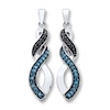 Previously Owned Blue & Black Diamonds 1/6 ct tw Earrings Sterling Silver