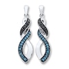 Thumbnail Image 1 of Previously Owned Blue & Black Diamonds 1/6 ct tw Earrings Sterling Silver