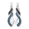 Thumbnail Image 0 of Previously Owned Blue & Black Diamonds 1/6 ct tw Earrings Sterling Silver