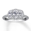 Thumbnail Image 1 of Previously Owned Neil Lane 3-Stone Ring 2-1/3 ct tw Diamonds Oval/Round-cut 14K White Gold