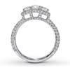 Thumbnail Image 2 of Previously Owned Neil Lane 3-Stone Ring 2-1/3 ct tw Diamonds Oval/Round-cut 14K White Gold