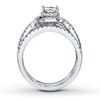 Thumbnail Image 1 of Previously Owned Diamond Bridal Set 1-1/2 ct tw Princess-cut 14K White Gold