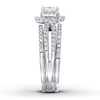 Thumbnail Image 2 of Previously Owned Diamond Bridal Set 1-1/2 ct tw Princess-cut 14K White Gold