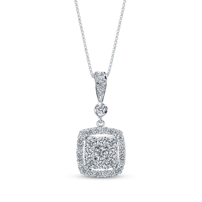 Previously Owned Diamond Necklace 3/8 ct tw Round-Cut 10K White Gold 18"