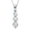 Thumbnail Image 1 of Previously Owned 3-Stone Diamond Necklace 1 ct tw Round-cut 14K White Gold