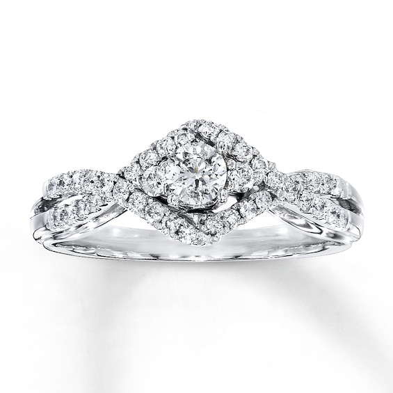 Previously Owned Diamond Engagement Ring 1/2 ct tw Round-cut 14K White Gold