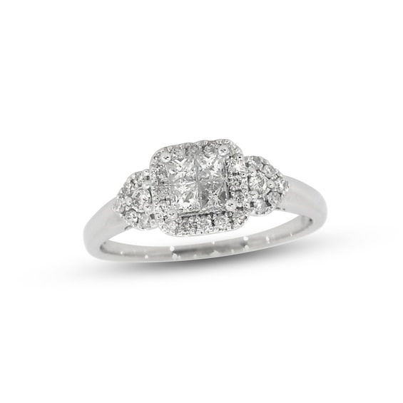 Previously Owned Multi-Diamond Engagement Ring 1/2 ct tw 10K White Gold