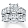 Thumbnail Image 0 of Previously Owned Diamond Bridal Set 3 cttw Princess-cut/Round 14K White Gold