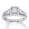 Previously Owned 3-Stone Diamond Ring 1-1/2 ct tw Princess-cut 14K White Gold