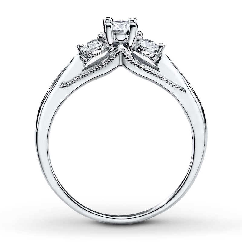 Previously Owned 3-Stone Diamond Ring 3/8 ct tw 10K White Gold | Kay