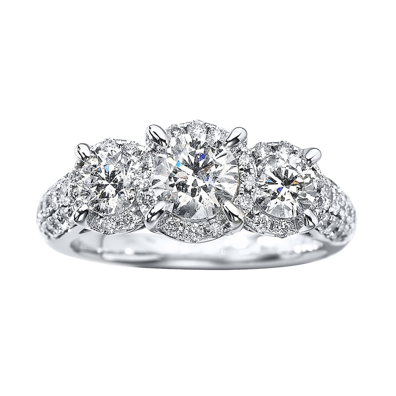 Main Image 1 of Previously Owned 3-Stone Diamond Ring 2 ct tw 14K White Gold