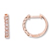Previously Owned Diamond Hoop Earrings 1/8 ct tw Round-Cut 10K Rose Gold