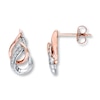Thumbnail Image 1 of Previously Owned Diamond Earrings 1/15 ct tw Round-Cut 10K Two-Tone Gold