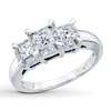 Thumbnail Image 0 of Previously Owned Diamond Engagement Ring 1 ct tw Round/Princess-Cut 14K White Gold