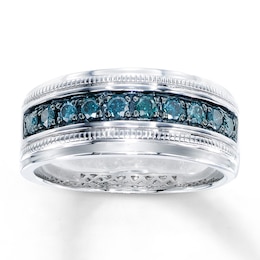 Previously Owned Men's Ring 1/2 ct tw Diamonds Sterling Silver