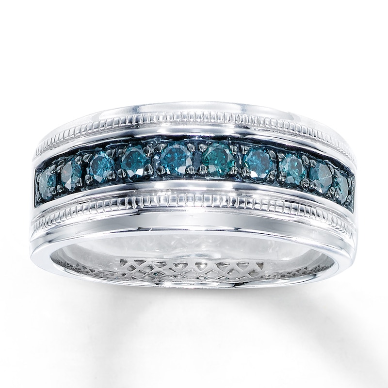 Main Image 1 of Previously Owned Men's Ring 1/2 ct tw Diamonds Sterling Silver