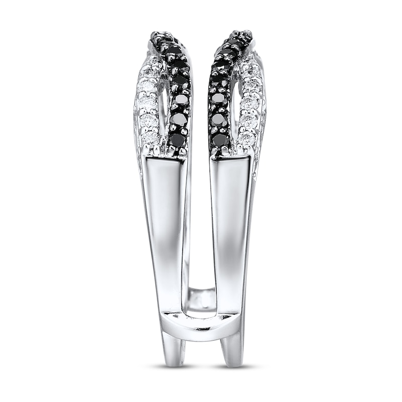 Main Image 2 of Previously Owned Black & White Diamond Enhancer Ring 1/2 ct tw 14K White Gold