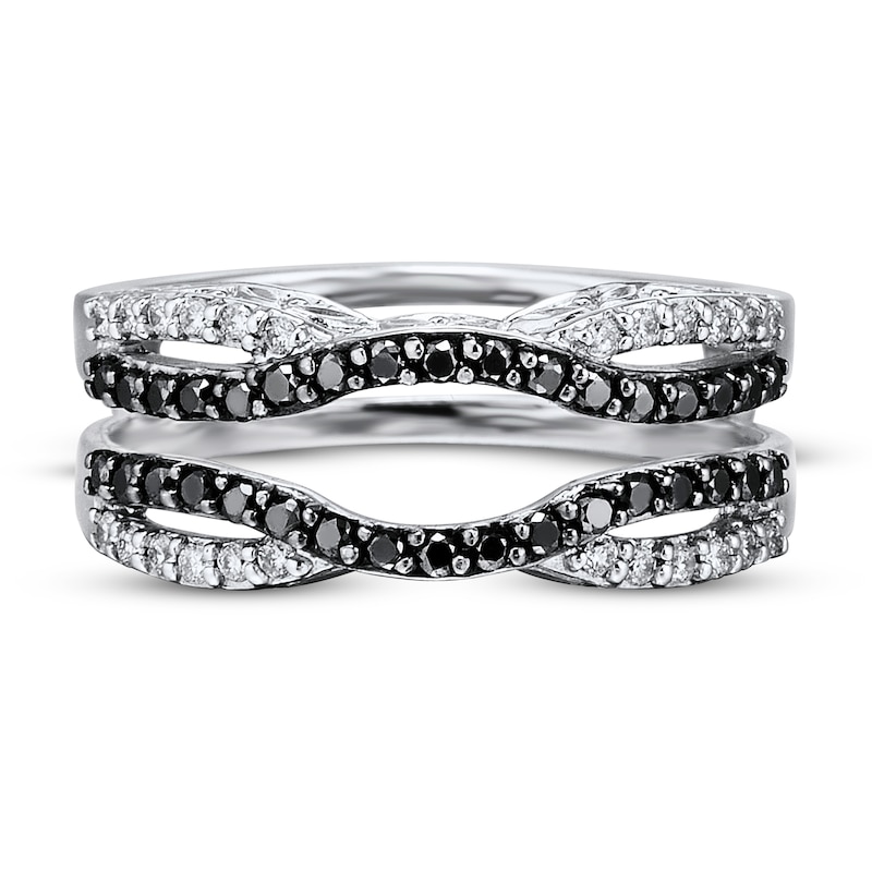 Main Image 4 of Previously Owned Black & White Diamond Enhancer Ring 1/2 ct tw 14K White Gold