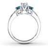Thumbnail Image 2 of Previously Owned Blue/White Diamond Ring 3/4 ct tw Round-cut 10K White Gold