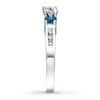 Thumbnail Image 3 of Previously Owned Blue/White Diamond Ring 3/4 ct tw Round-cut 10K White Gold