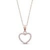 Thumbnail Image 1 of Previously Owned Diamond Heart Necklace 1/10 ct tw Round-Cut 10K Rose Gold 18&quot;