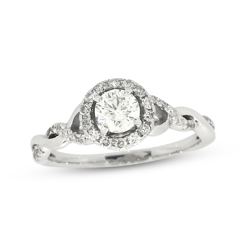Previously Owned Diamond Twist Engagement Ring 5/8 ct tw Round-cut 14K White Gold with 360