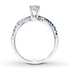 Thumbnail Image 2 of Previously Owned Blue/White Diamond Engagement Ring 3/4 ct tw 14K White Gold