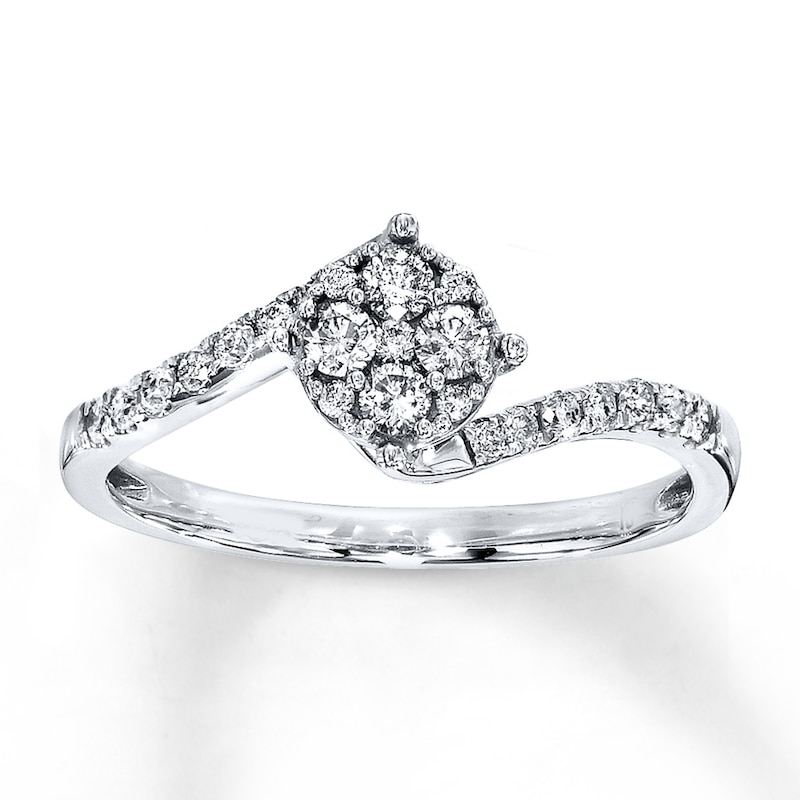 Main Image 1 of Previously Owned Diamond Promise Ring 1/3 ct tw Round-Cut 10K White Gold