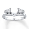 Thumbnail Image 0 of Previously Owned Diamond Enhancer Ring 1/4 ct tw Baguette/Round 14K White Gold