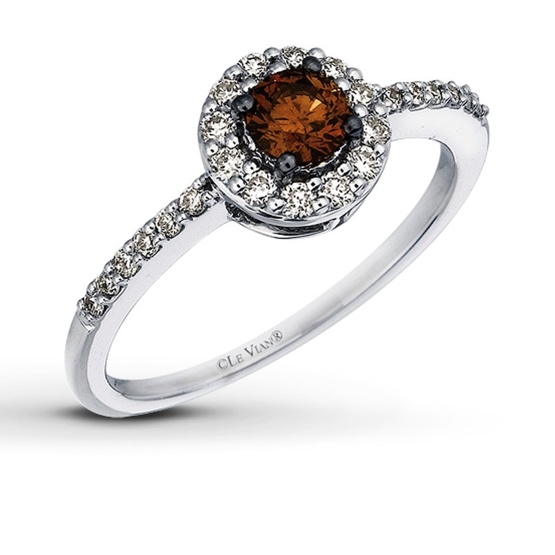 Main Image 1 of Previously Owned Le Vian Chocolate Diamond Ring 1/2 ct tw 14K Vanilla Gold