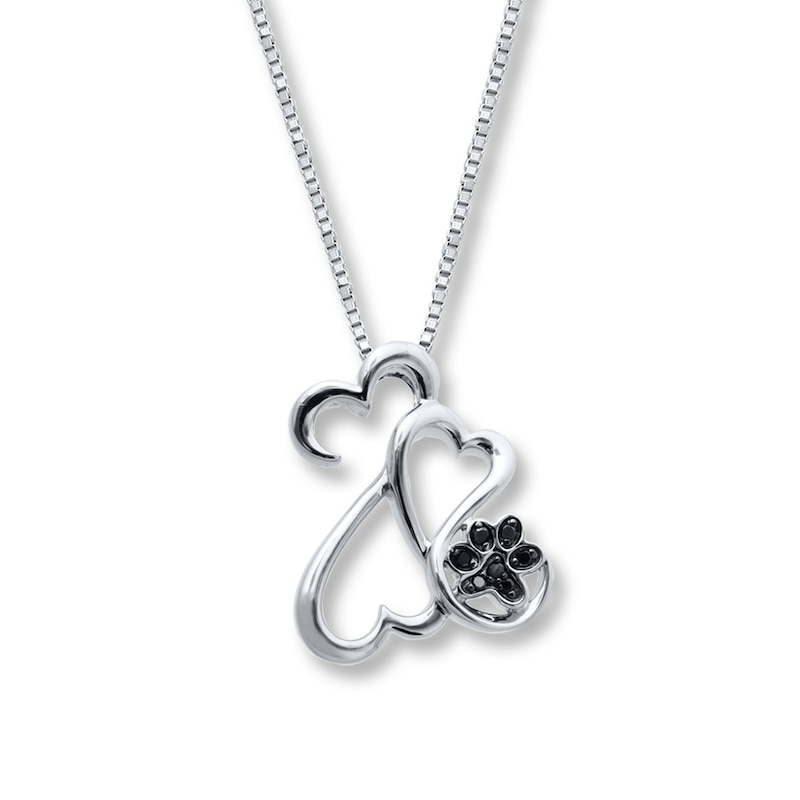 Main Image 1 of Previously Owned Heart Necklace 1/20 ct tw Black Diamonds Sterling Silver 18&quot;